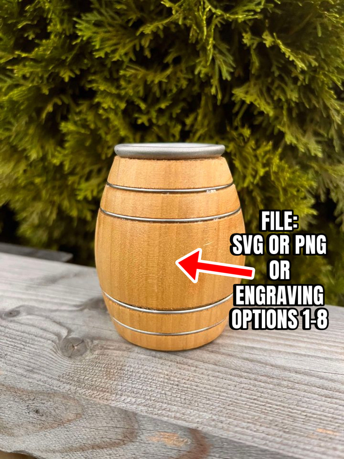 Wooden Shot Glasses Barrel.